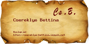 Csereklye Bettina névjegykártya