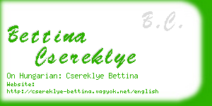 bettina csereklye business card